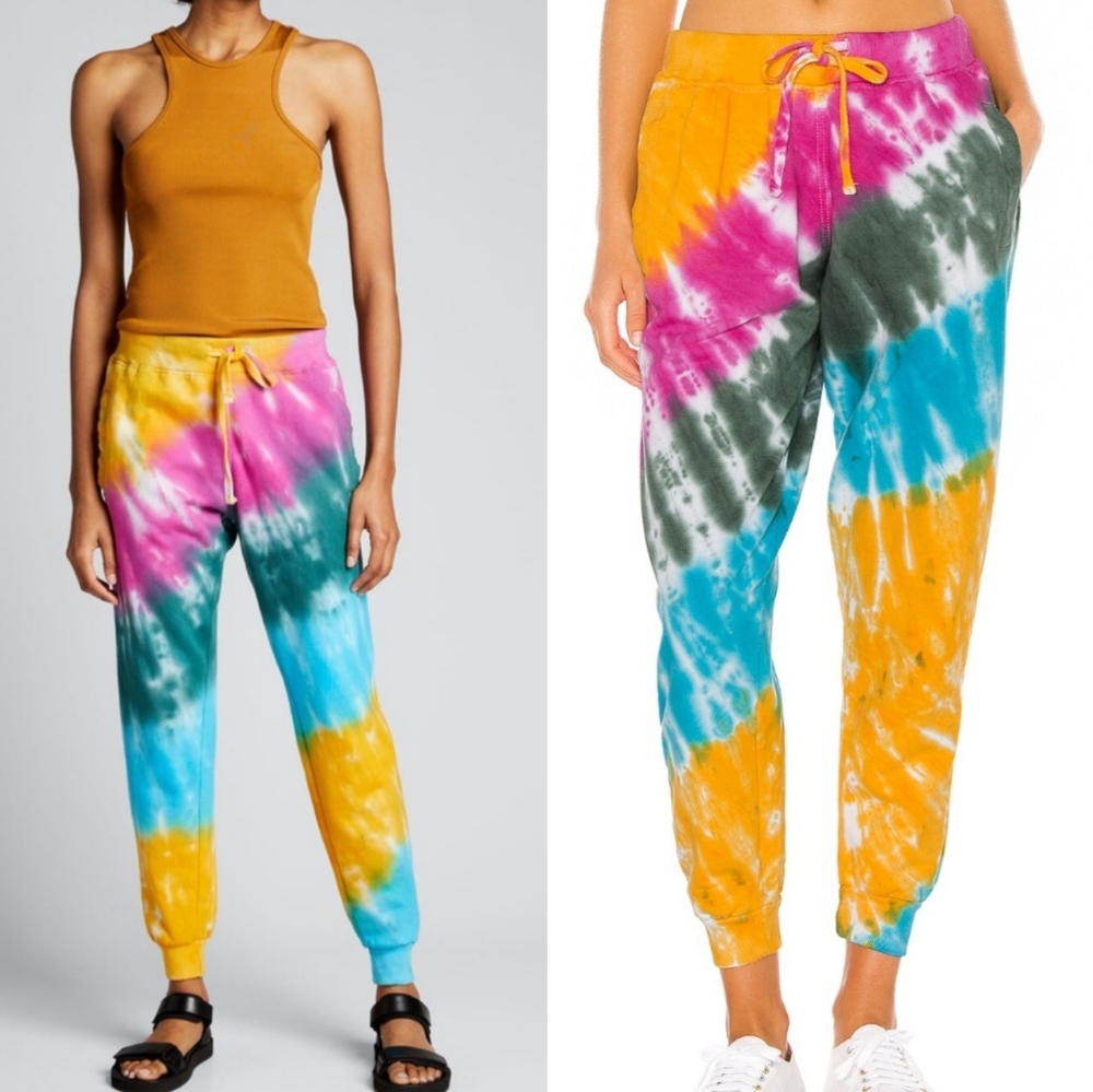 Le Detresse | Strawberry Fields Colorful Tie Dye Jogger Sweatpants NEW